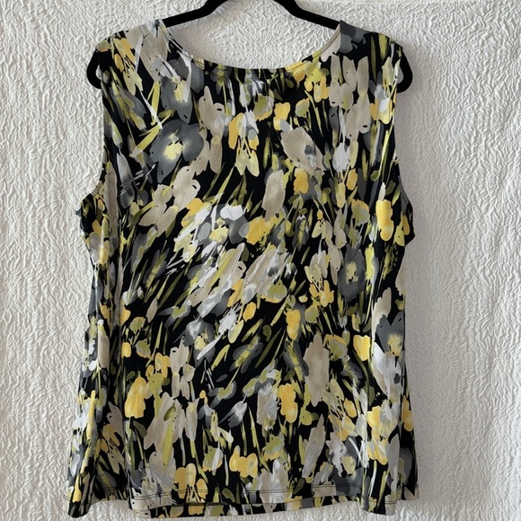 Jones Studio Separates Sleeveless Floral Print Drape Neck Blouse - Picture 3 of 6